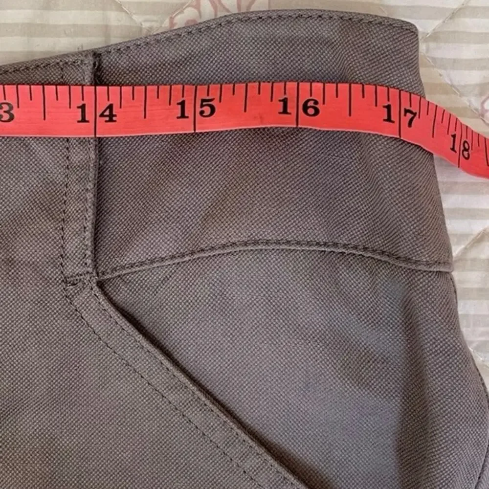Poetry Linen Viscose Blend US 12 High Rise Wide Leg Pants Grey Minimalist